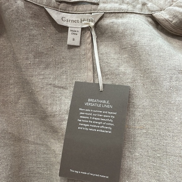 Classic Natural French Flax Linen Blazer NWT - Picture 4 of 7